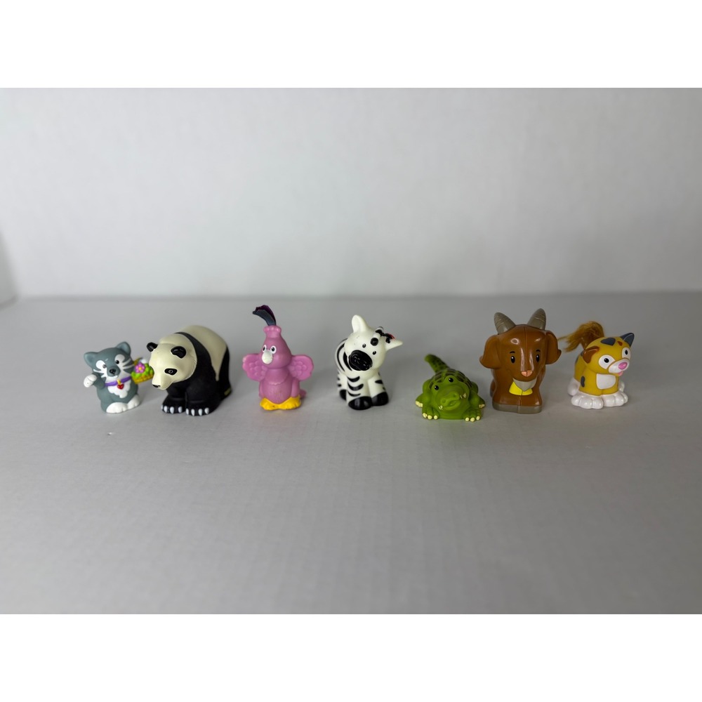 Fisher Price Little People Animal Figure Lot Panda Zebra Goat Alligator Cat 7pc